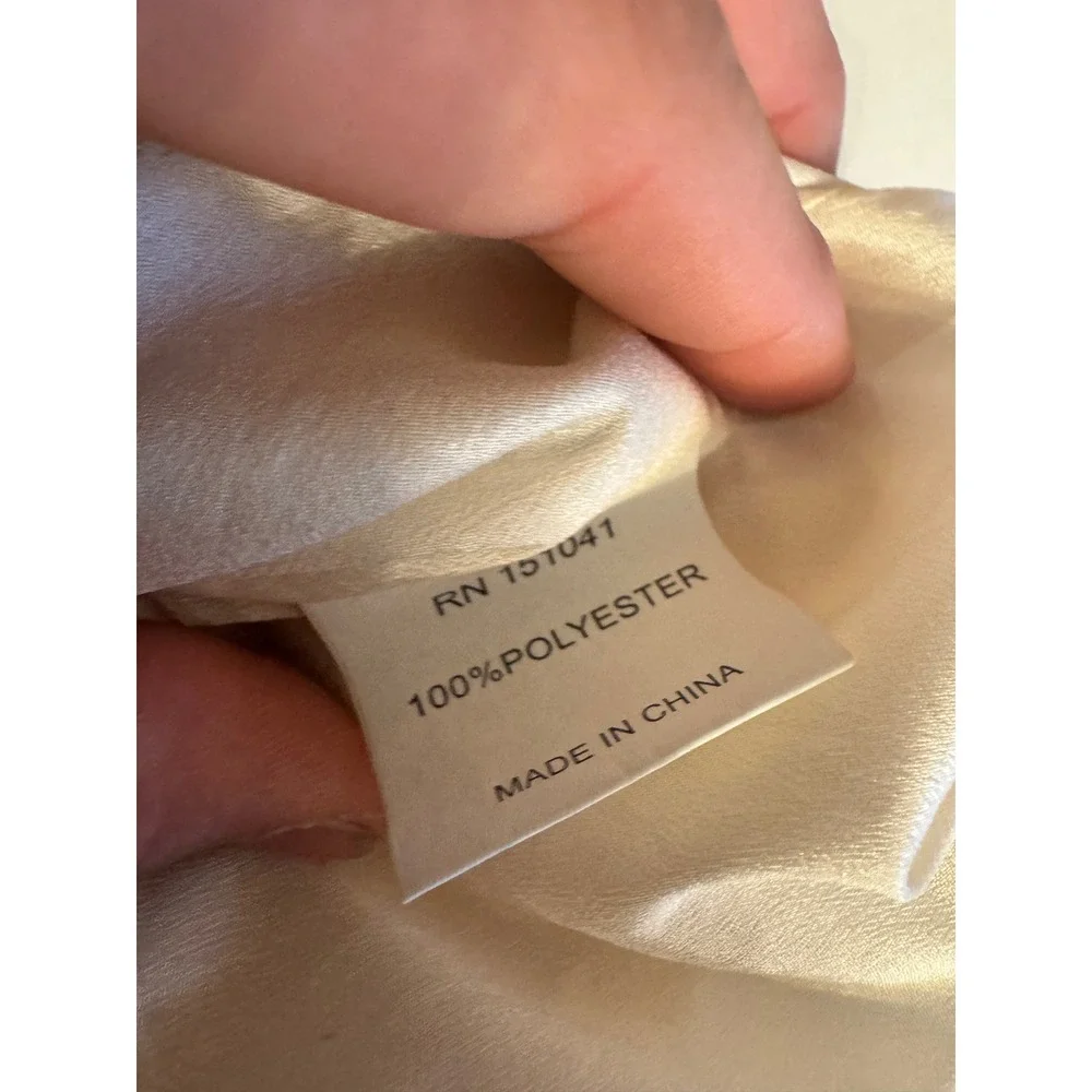 FEW MODA NEW YORK‎ Strapless Ruffle Overlay Dress Beige M - Picture 8 of 11
